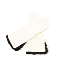 Women's hairsheep leather gloves lined with wool BONE