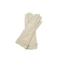 Women's hairsheep leather gloves lined with rabbit fur BONE