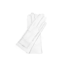 Women's unlined leather gloves WHITE