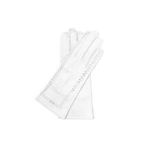 Women's unlined leather gloves WHITE