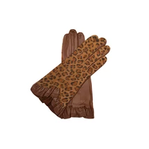 Women's silk lined leather gloves LEOPARD