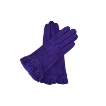 Women's silk lined suede leather gloves IRIS