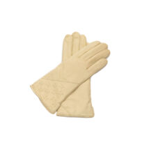 Women's leather gloves. wool lined BEIGE