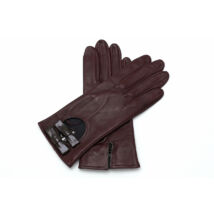 Women's silk lined leather gloves WINE