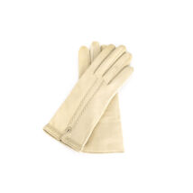 Women's hairsheep leather gloves lined with wool BEIGE