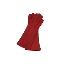 Women's silk lined leather gloves RED