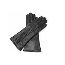Women's hairsheep leather gloves lined with wool BLACK