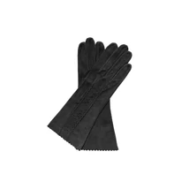 Women's unlined suede leather gloves BLACK