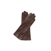 Women's silk lined leather gloves BROWN