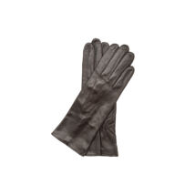 Women's silk lined leather gloves DARK BROWN