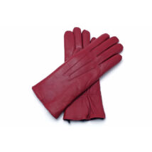 Women's hairsheep leather gloves lined with rabbit fur RED
