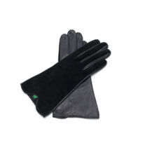 Women's silk lined leather gloves BLACK(V)