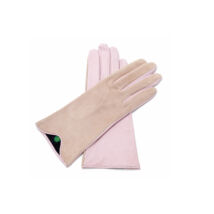 Women's silk lined leather gloves PINK