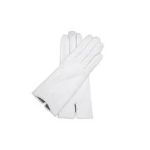 Women's leather gloves. wool lined WHITE