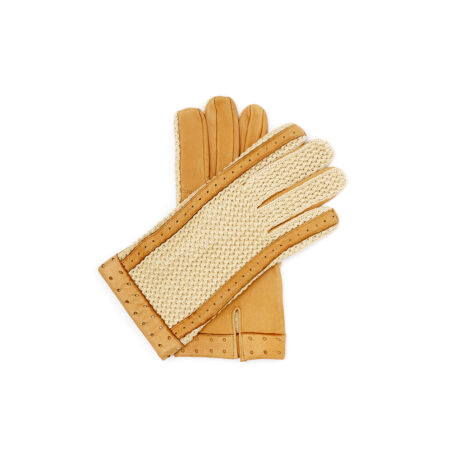 Men's deerskin leather unlined gloves TAN