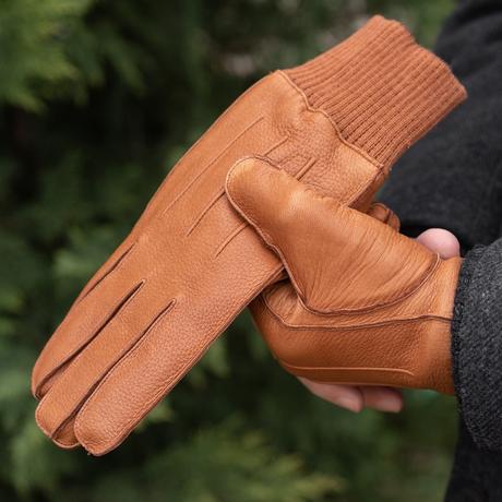 Windsor, Men's Fur Lined Deerskin Leather Gloves