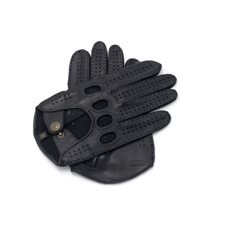 Men's deerskin leather driving gloves BLACK