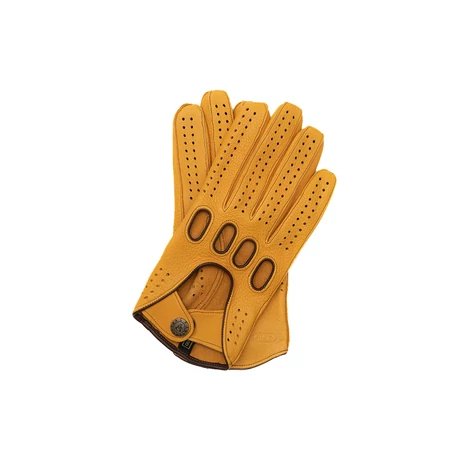 Men's gloves - DRIVING - deerskin leather - GOLD