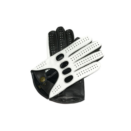 Men's Hairsheep Leather Driving Gloves WHITE-GRAY