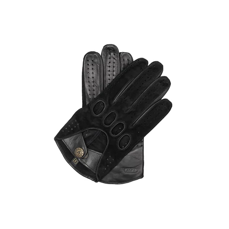 Men's suede-nappa leather driving gloves BLACK