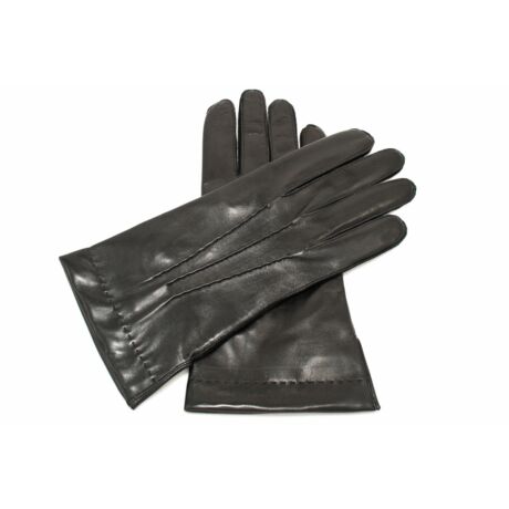 Men's hairsheep leather gloves lined with silk BLACK