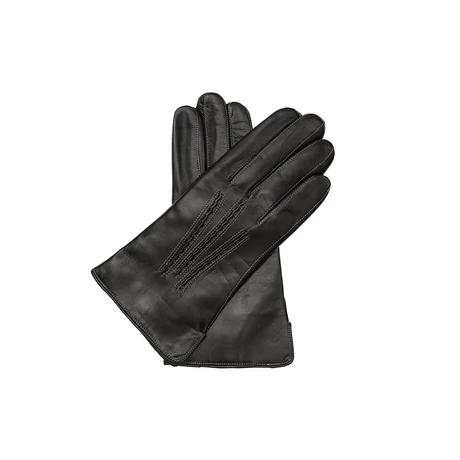 Men's hairsheep leather gloves lined with wool BLACK(bone)