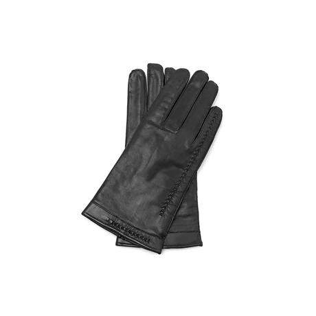 Men's hairsheep leather gloves lined with wool BLACK