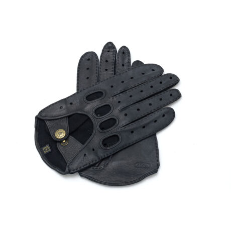Men's deerskin leather driving gloves BLACK
