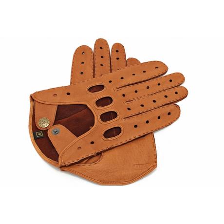 Men's deerskin leather driving gloves COGNAK