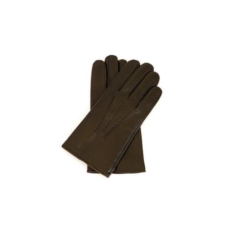 Men's hairsheep leather gloves lined with wool BROWN