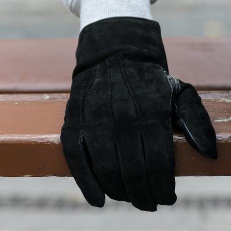 suede and leather gloves