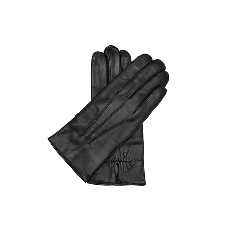 Men's hairsheep leather gloves lined with wool BLACK