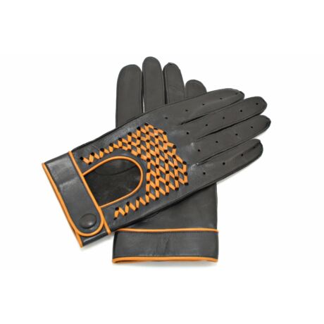 Men's Hairsheep Leather Driving Gloves BLACK(NAVAHO)