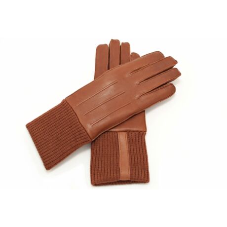 Women's deerskin leather lamb fur lined gloves