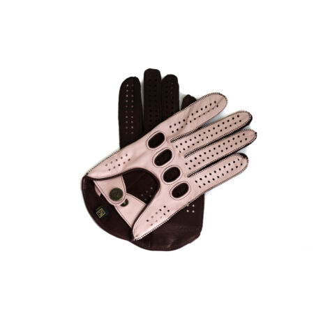 Women's hairsheep leather driving gloves PINK-WINE