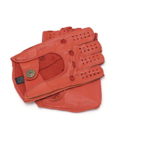 Women's hairsheep leather fingerless gloves CORAL