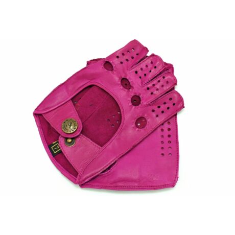 Women's hairsheep leather fingerless gloves ROSE