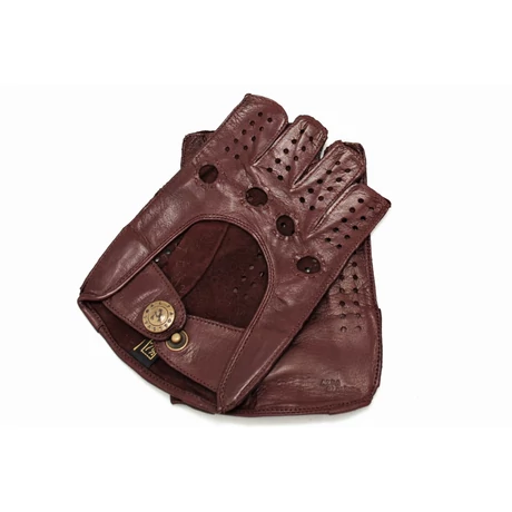 Women's hairsheep leather fingerless gloves WINE