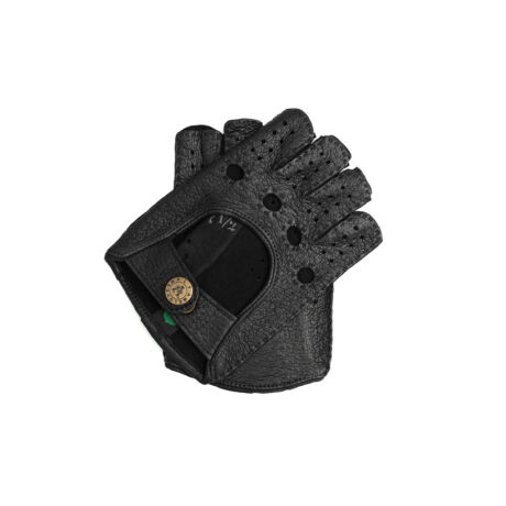 Women's peccary leather fingerless gloves BLACK