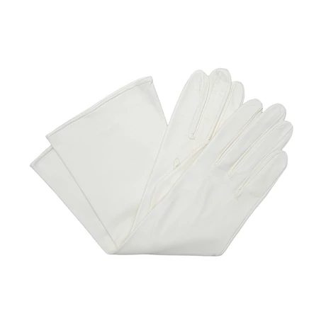 Women's long unlined leather gloves WHITE