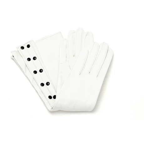 Women's long unlined leather gloves WHITE