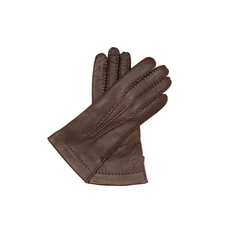 Women's deerskin leather gloves with wool lining BROWN