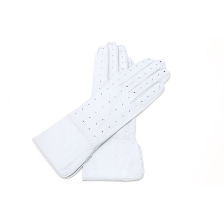 Women's hairsheep leather unlined gloves WHITE