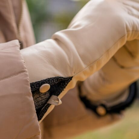 Accessories Gloves & Mittens Winter Gloves wool lined BONE hairsheep leather Women's Gloves 