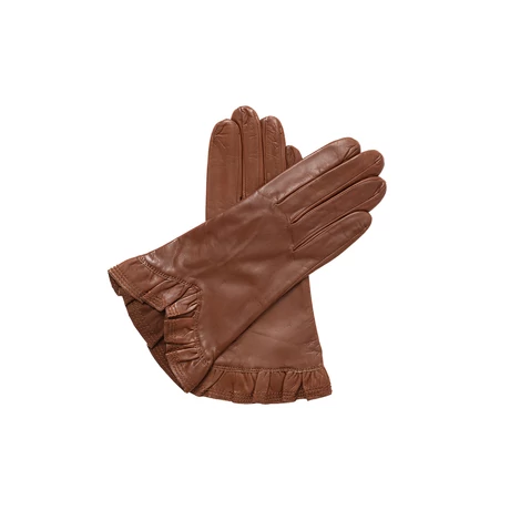 Women's silk lined leather gloves COGNAC