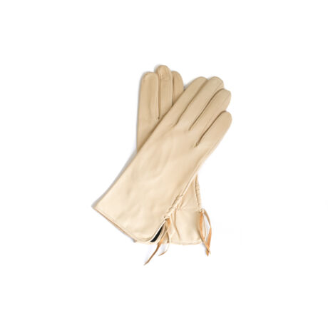 Women's silk lined leather gloves BEIGE