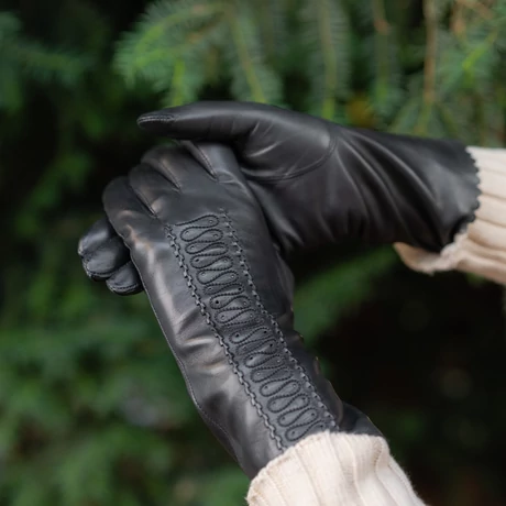 Women's unlined leather gloves BLACK: 2-S44S-2-2 BLACK