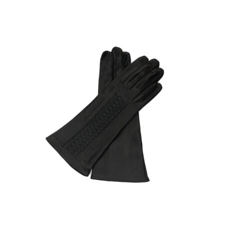 Women's silk lined leather gloves BLACK