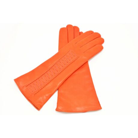 Women's hairsheep leather gloves lined with wool ORANGE