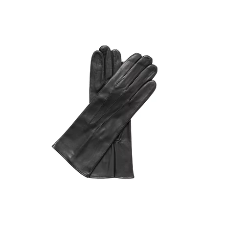 Women's silk lined leather gloves BLACK